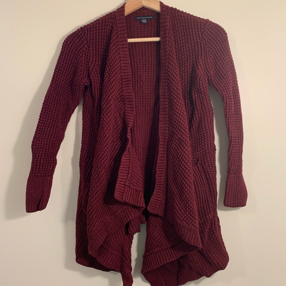 American Eagle Burgundy Cardigan